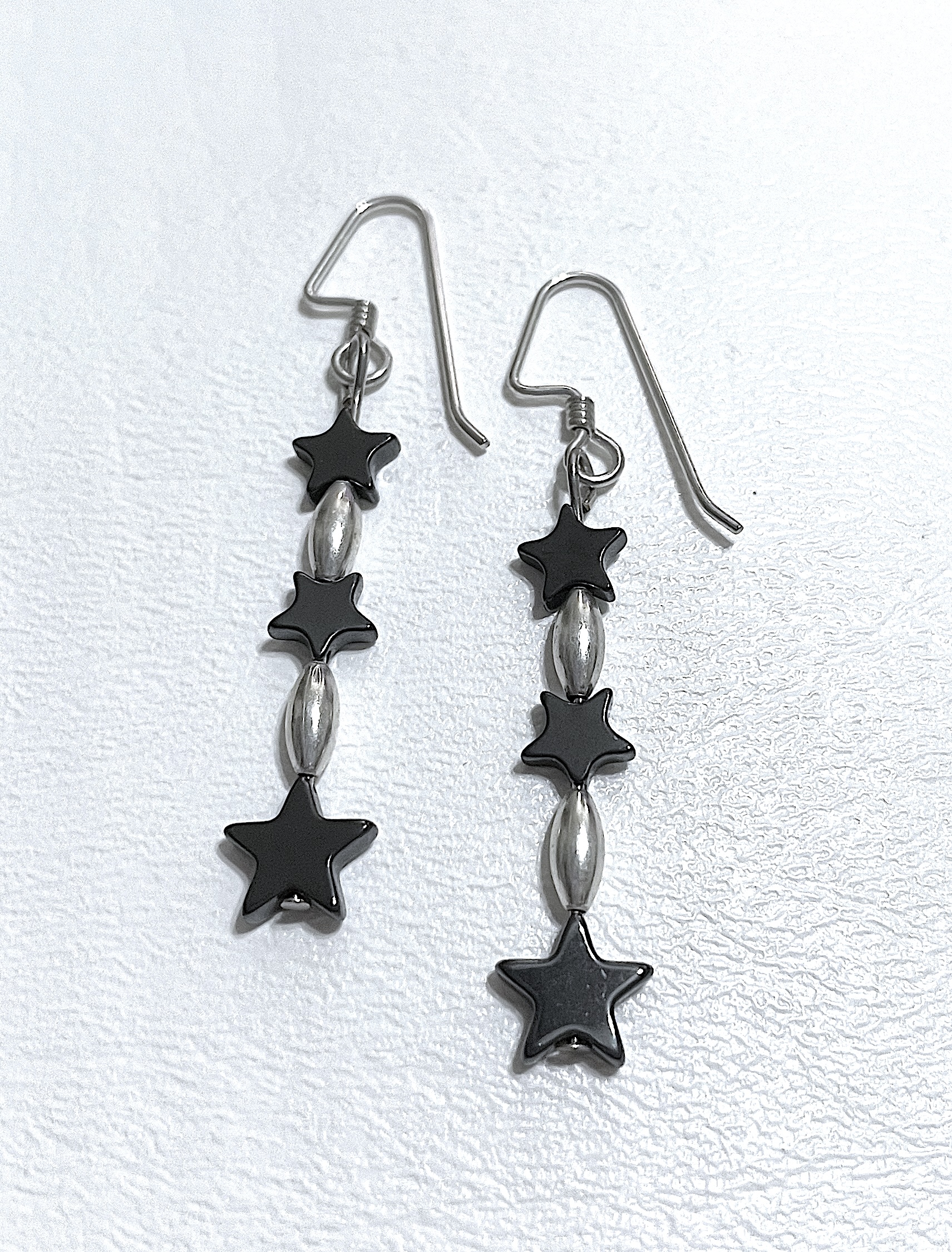 Earrings on white background